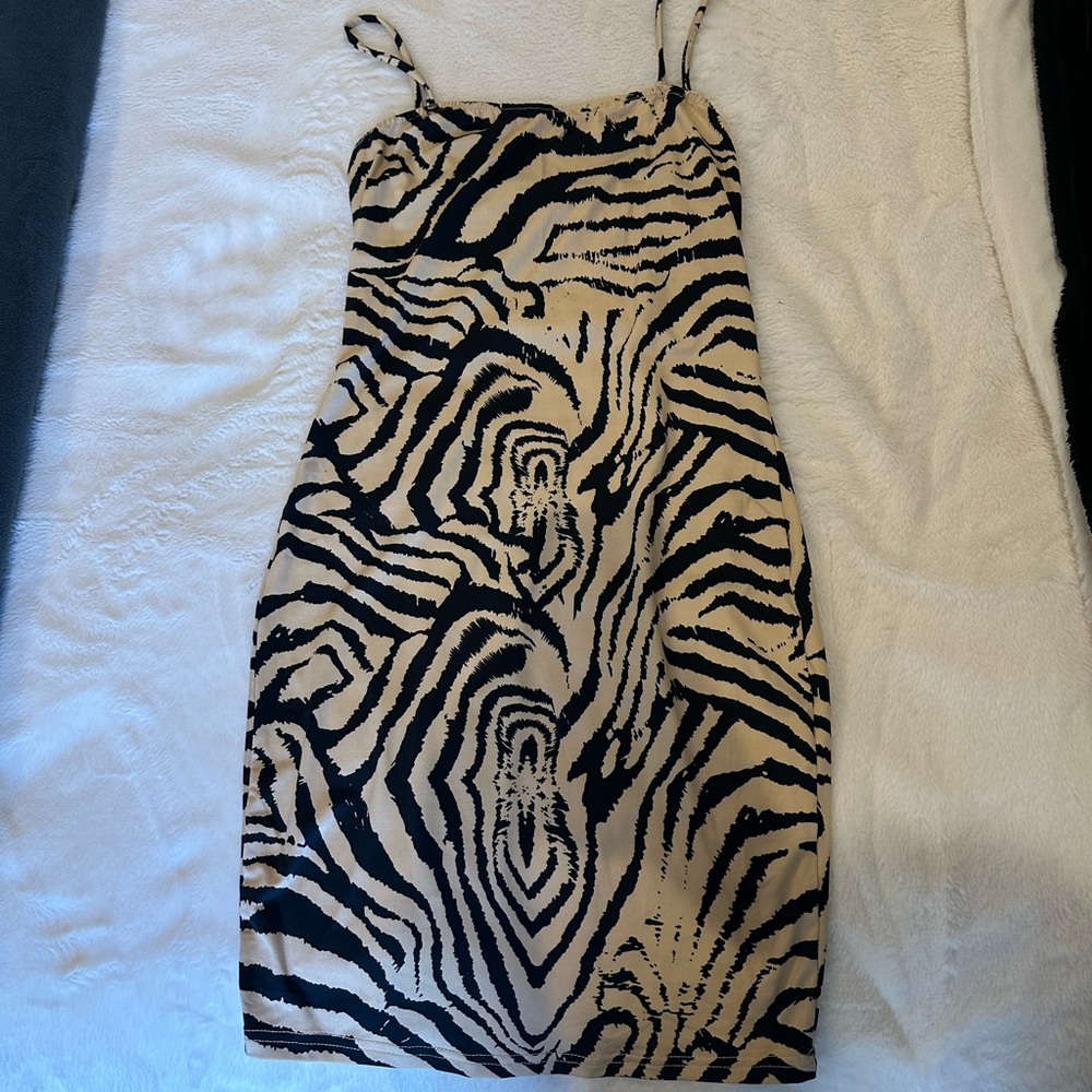Zebra print slip dress